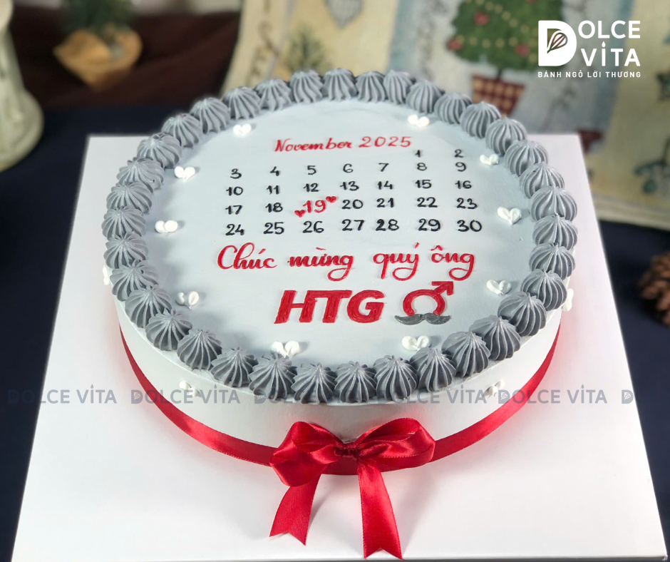 [2100] (60) Bánh kem vẽ lịch chúc mừng ngày Quốc tế Nam Giới