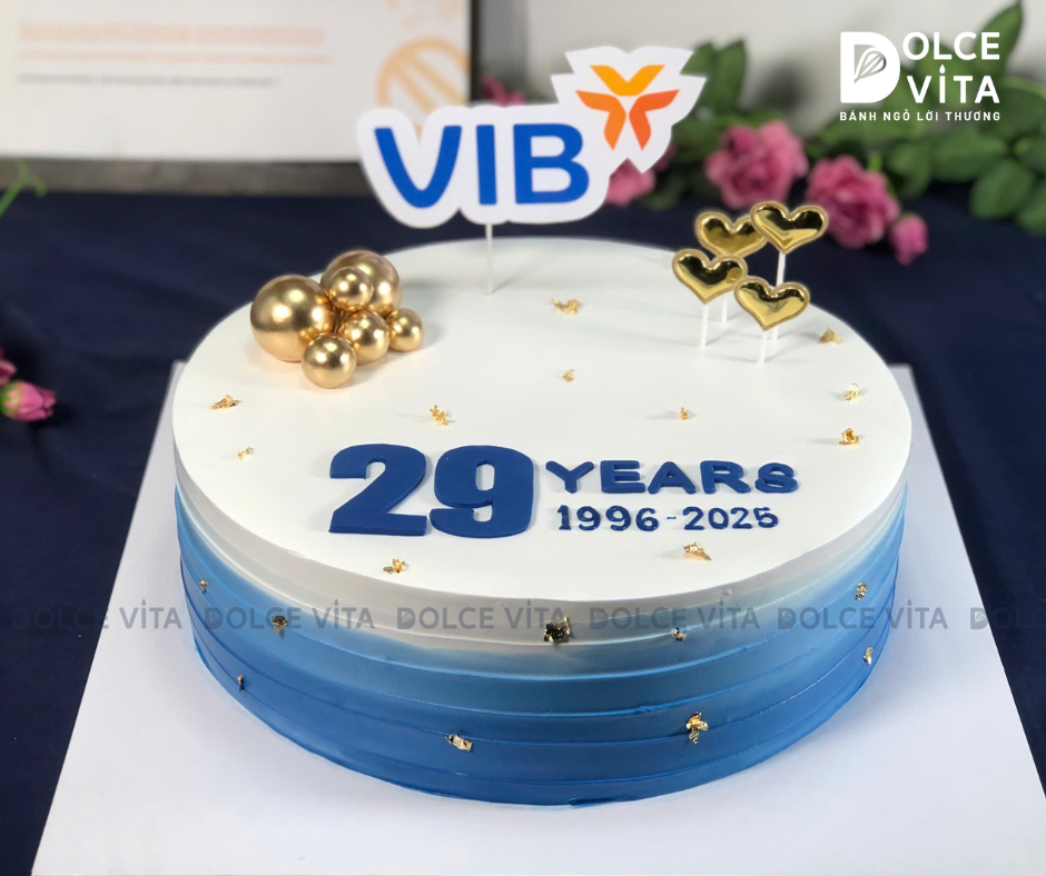 [2046] (90) Bánh trang trí logo cho kỷ niệm thành lập VIB