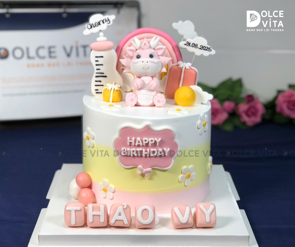 [1807] (350-400) Bánh Kem Tạo Hình Chú Rồng – Ngộ Nghĩnh & Ý Nghĩa Cho Bé Tuổi Rồng