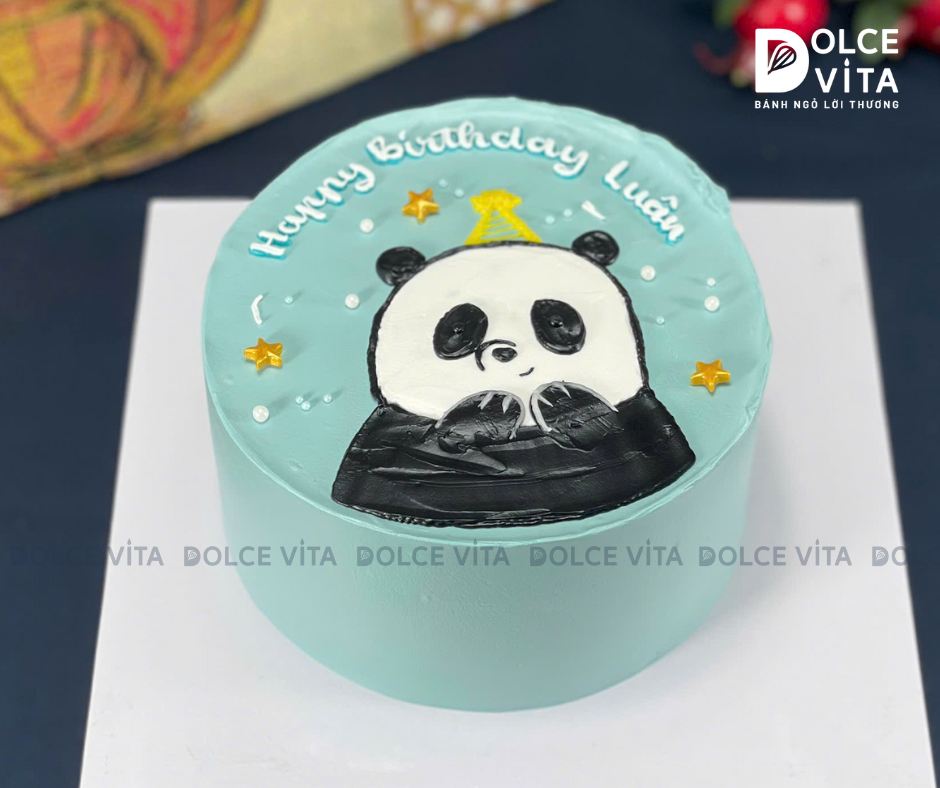 [2896] (60) Bánh Kem Gấu Trúc Dễ Thương – Panda Birthday Cake