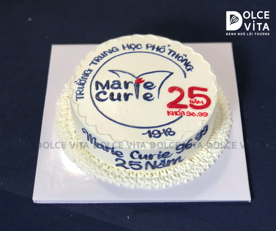 619 (80) Bánh vẽ logo, trang trí kỉ niệm thành lập trường Marie Curie