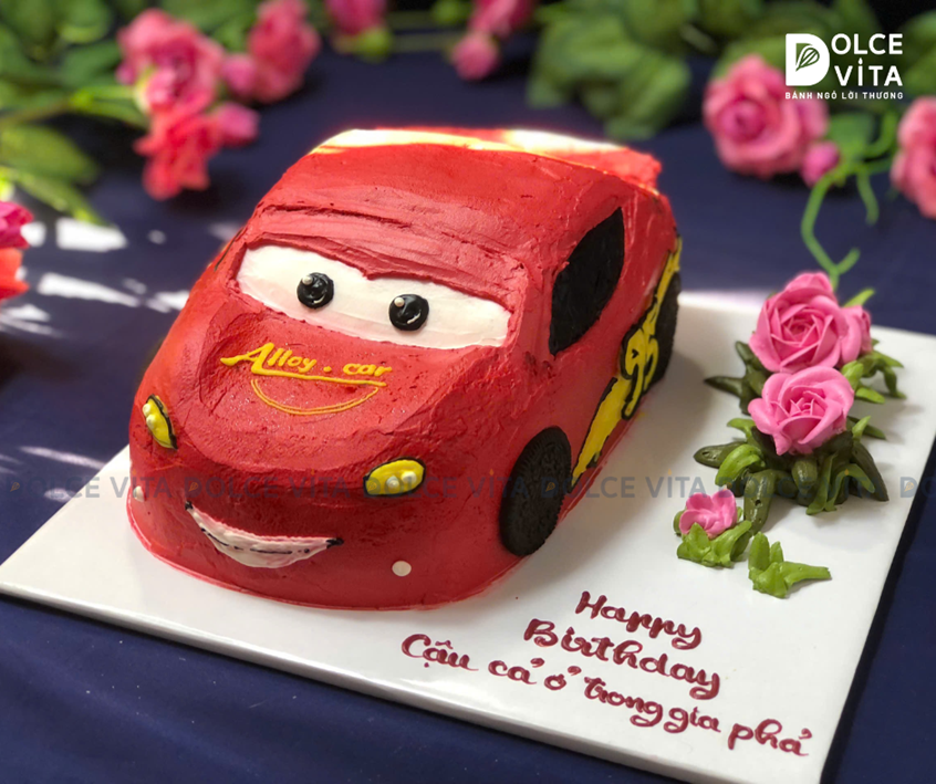 [1831] (250) Bánh tạo hình xe Đua Lightning McQueen dành tặng cho fan nhí yêu tốc độ