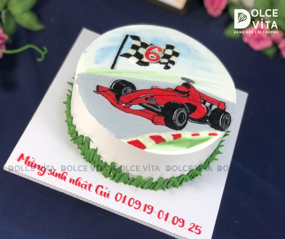 [1906] (95) Bánh Kem Chủ Đề Xe Đua Công thức 1– Tăng Tốc Cùng Đam Mê