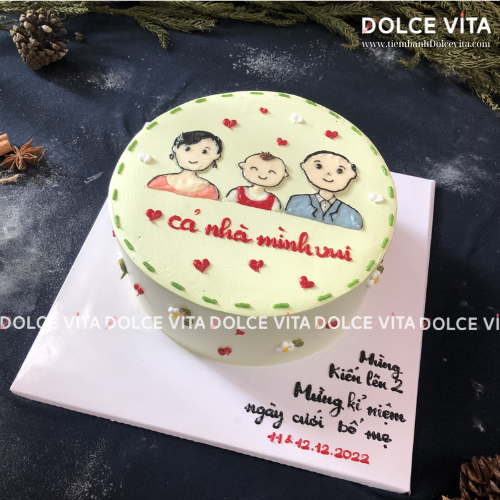 [208] (100) Bánh Kem Vẽ Gia Đình – Lưu Giữ Yêu Thương Trên Từng Nét Kem