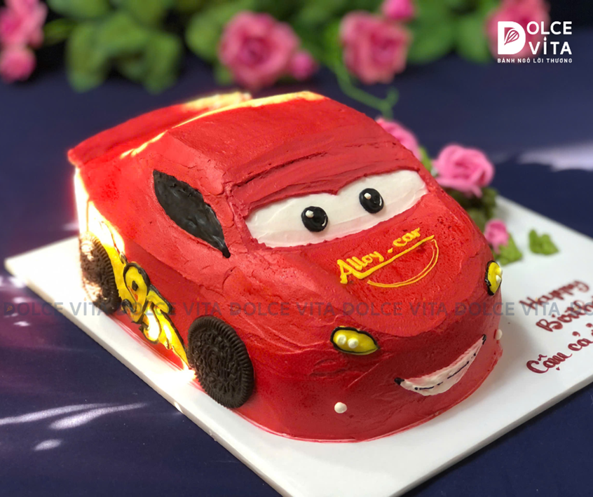 [1831] (250) Bánh tạo hình xe Đua Lightning McQueen dành tặng cho fan nhí yêu tốc độ