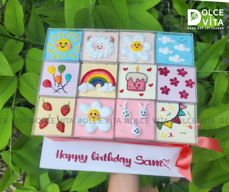 491 Set bánh ly nhiều vị trang trí mẫu tươi sáng