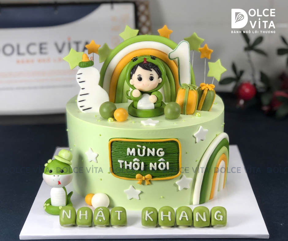 [2960] (300) Bánh Kem Tạo Hình Chú Rắn Cho Sinh nhật, Thôi nôi, Đầy tháng tuổi Rắn