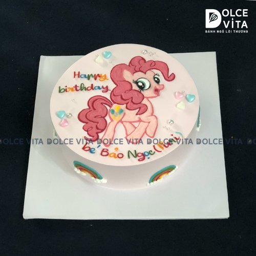 300 (80) Vẽ ngựa Pony Pinky Pie (Unicorn) màu hồng cầu vồng cho bé gái