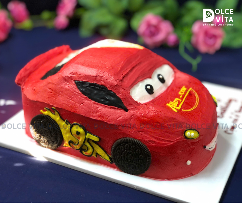 [1831] (250) Bánh tạo hình xe Đua Lightning McQueen dành tặng cho fan nhí yêu tốc độ