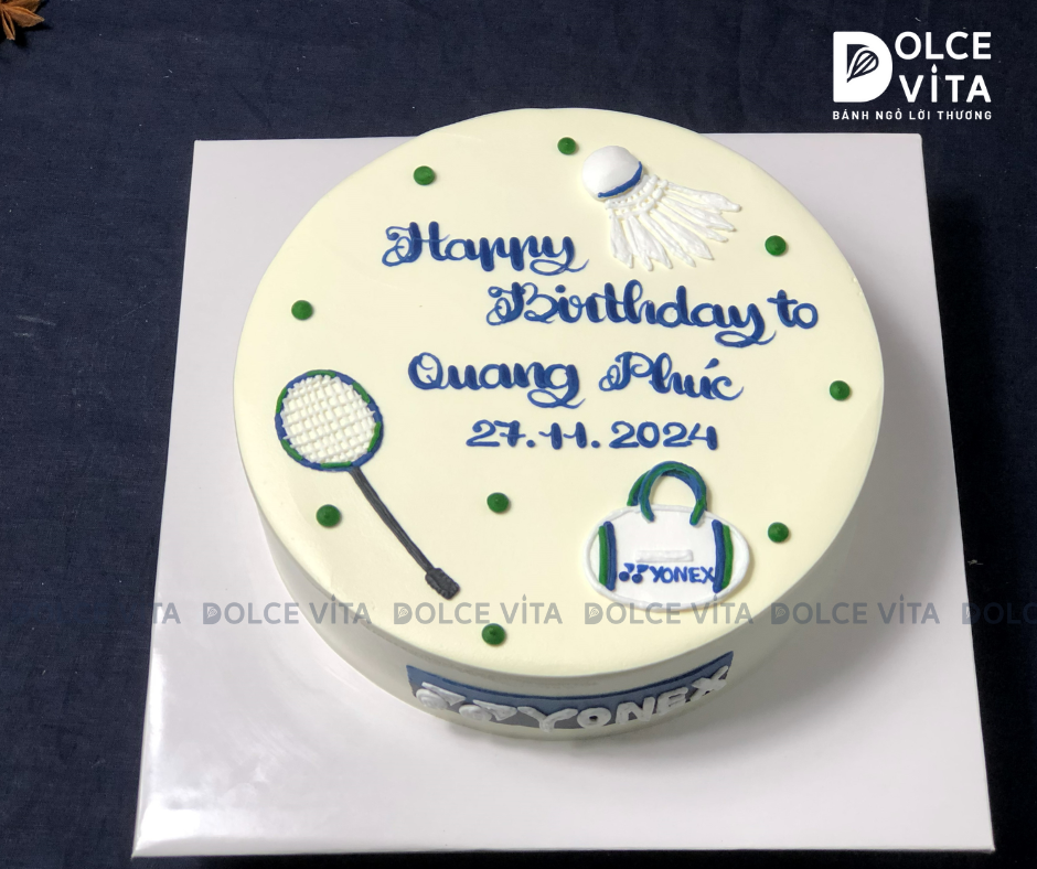 [2104] (70) Bánh kem vẽ cầu lông cho tay vợt