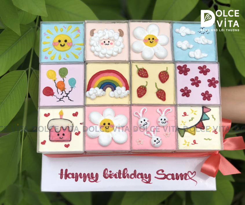 491 Set bánh ly nhiều vị trang trí mẫu tươi sáng