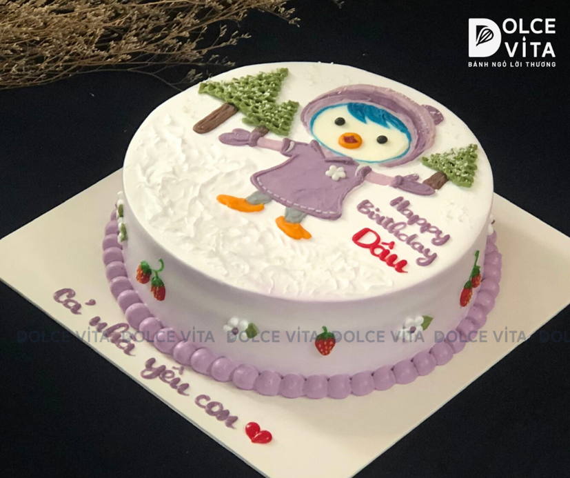 375 (90) Bánh vẽ Chim cánh cụt Petty cho bé yêu hoạt hình Pororo