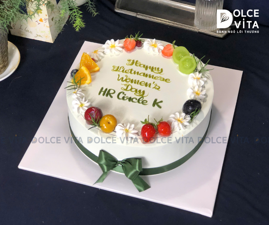 827 Bánh mixed fruit trang trí hoa và trái cây 20.10