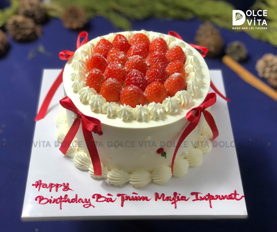 1015 (60-90-140-160) Berry Cake trang trí dâu tây