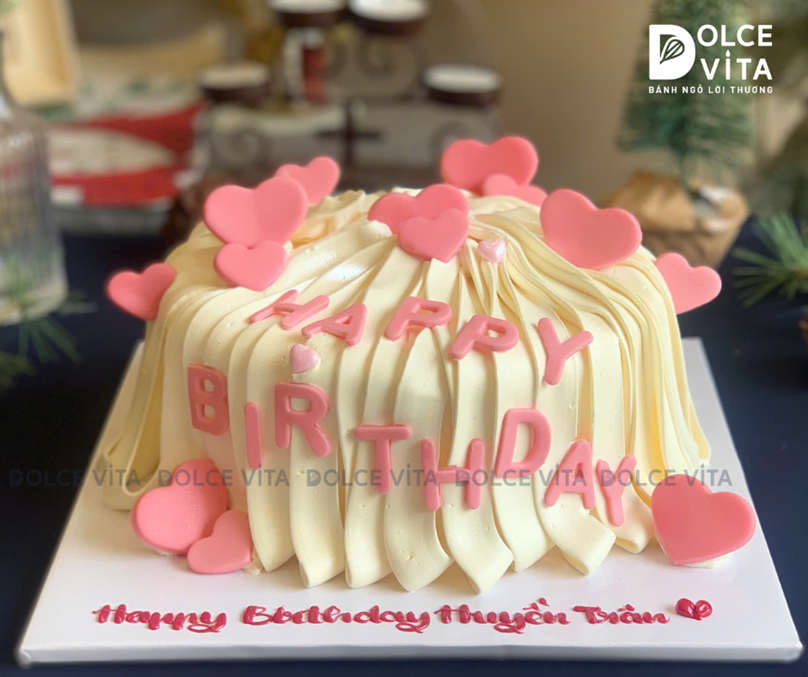 [2835] (80) Bánh Kem Phong cách Đơn giản, thanh lịch tông hồng cho mọi Dịp