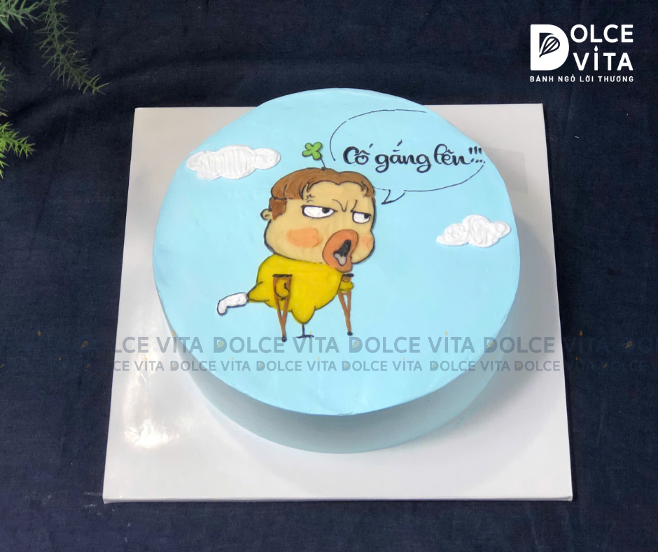973 (80) Bánh troll - vẽ hình bị gãy chân (đi nạng)