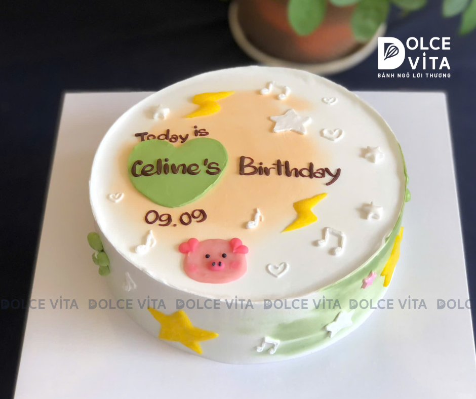 [1995] (20) Bánh kem pastel vẽ các hoạt tiết đáng yêu