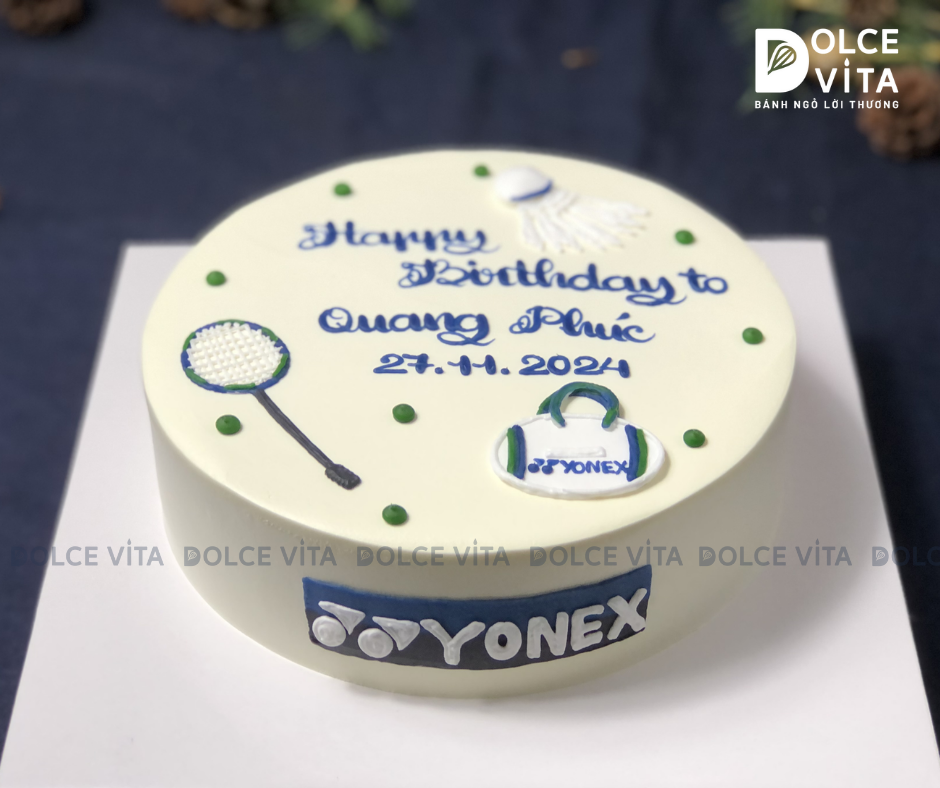 [2104] (70) Bánh kem vẽ cầu lông cho tay vợt