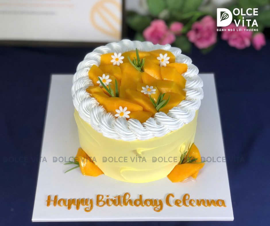 [2916] (30) Bánh kem mini (bento) trang trí xoài