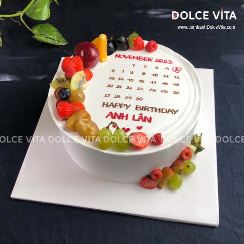 [003] Bánh kem truyền thống mứt trái cây (Mixed fruit) vẽ lịch