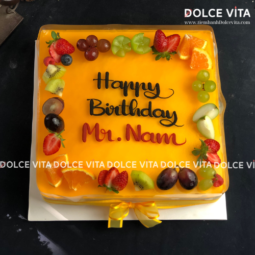 015 - Passion hình vuông trang trí trái cây xung quanh