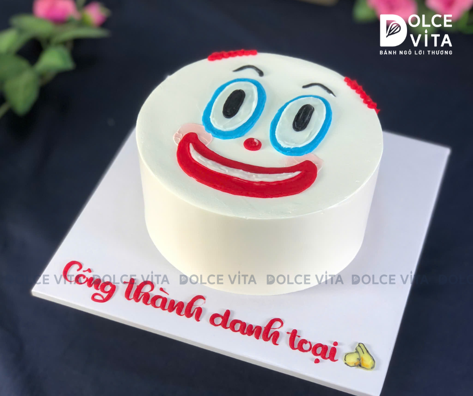 [2102] (30) Bánh kem vẽ người chú hề hài hước cho sinh nhật