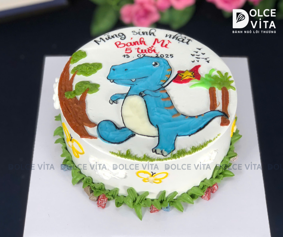 [1435] (90) Bánh kem Khủng long bạo chúa đáng yêu cho bé