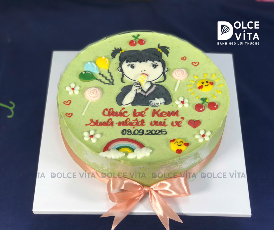 [0535] (80) Matcha Yogurt vẽ hình bé gái