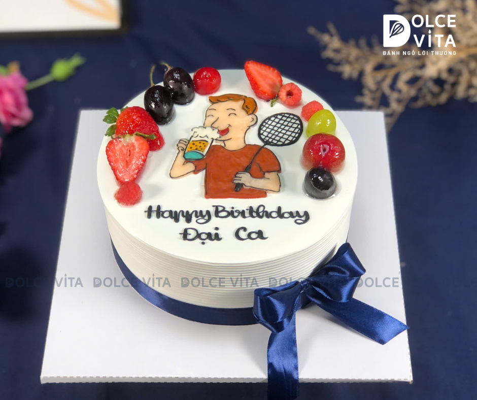 [1934] (70) Bánh kem vẽ vận động viên cầu lông