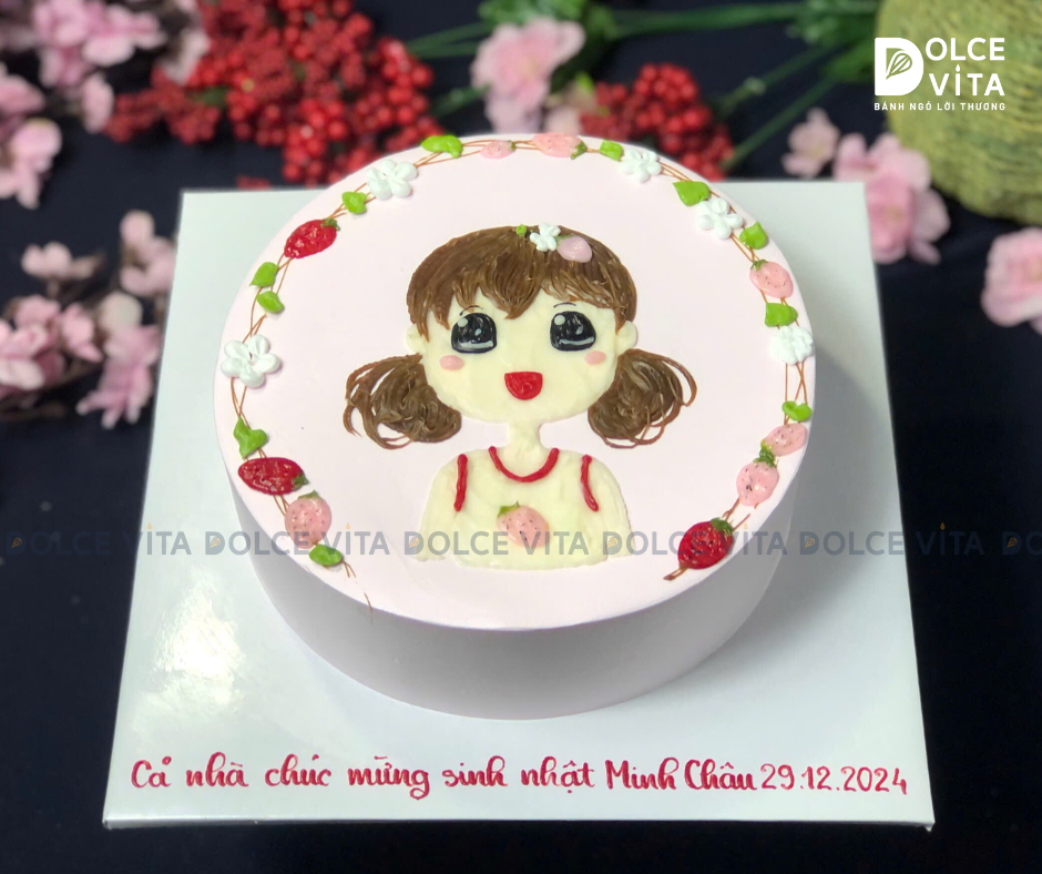 221 (80) Vẽ bé gái đáng yêu tóc cột tóc 2 bên