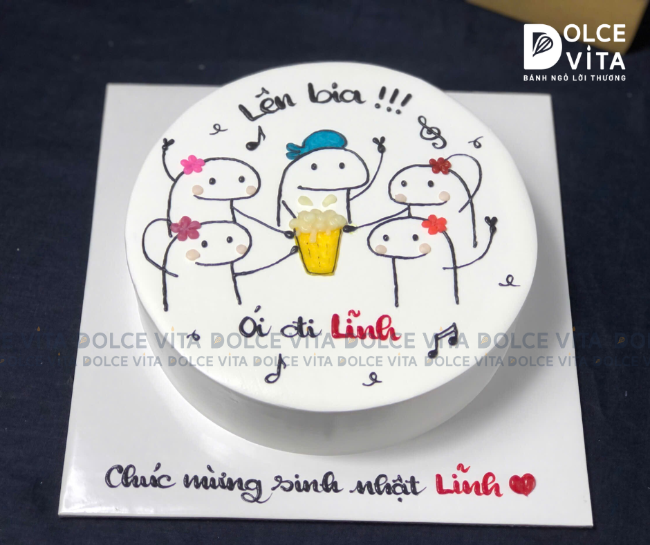 560 (40) Bánh vẽ bàn nhậu - lên bia - nâng ly vui vẻ