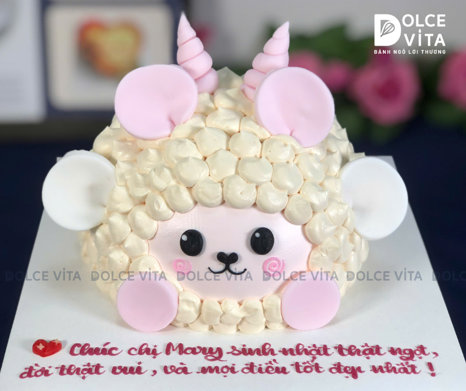 [1565] (160) Bánh kem tạo hình Cừu - quà tặng cung Bạch Dương