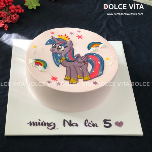 230 (80) Vẽ ngựa Pony Unicorn màu tím