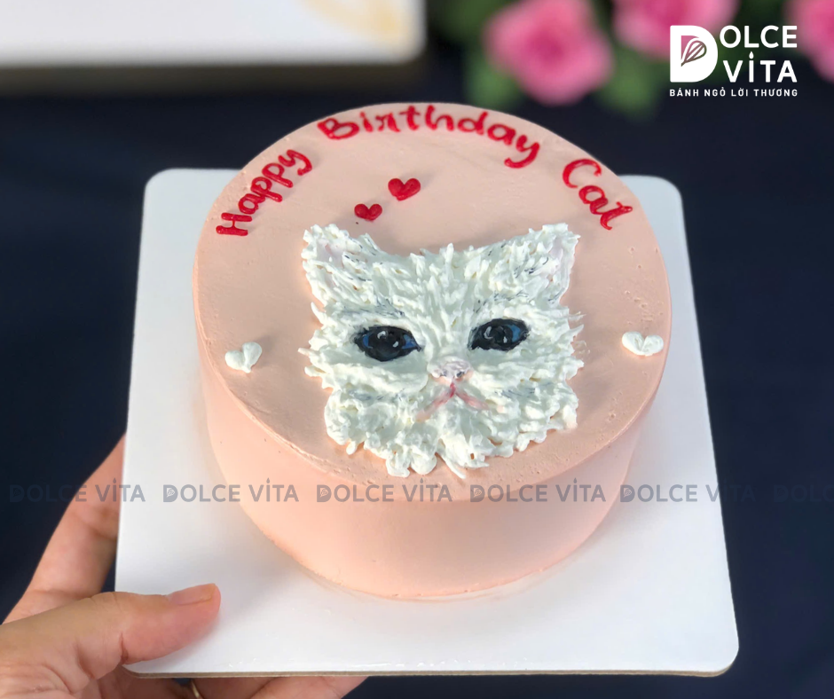 [2121] (30) Bánh vẽ hình chú mèo