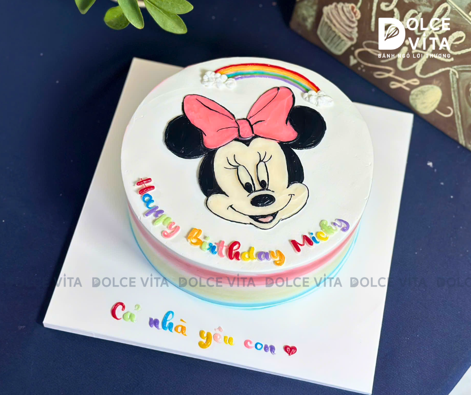 [3036] (65) Bánh kem vẽ chuột Minnie Mouse (Mickey Mouse)