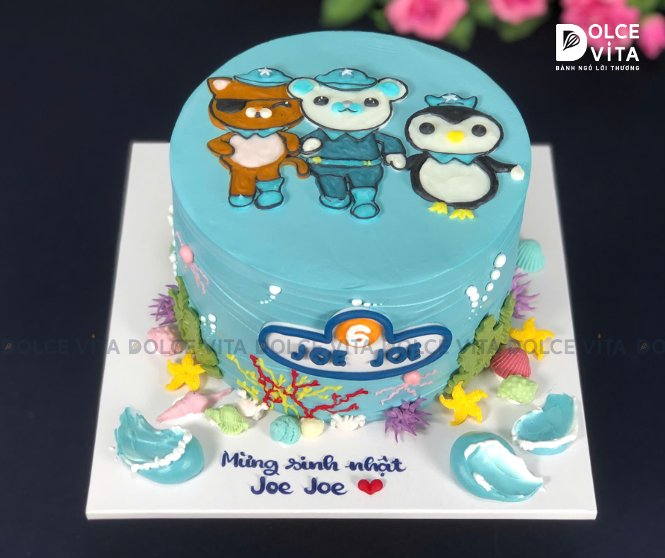 314 (170) Bánh chủ đề Octonauts, phiêu lưu cùng Đại dương (đặt trước 2 ngày)