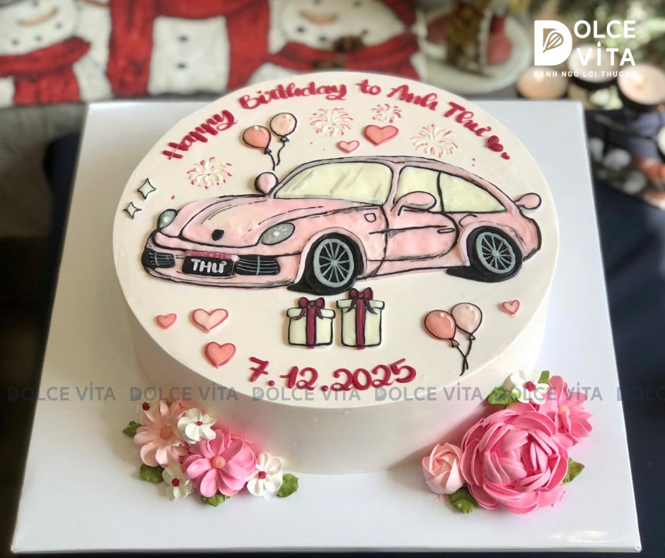 [1786] (80) Bánh Kem Vẽ Xe Porsche – Món Quà Biến Ước Mơ Thành Phiên Bản Ngọt Ngào