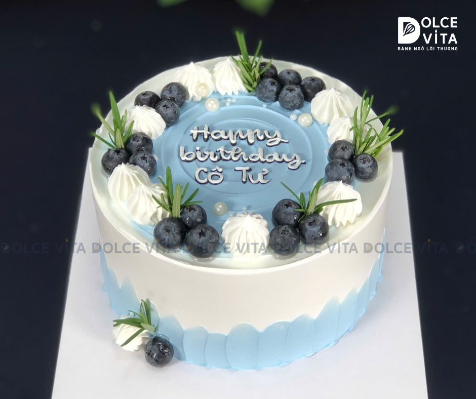 [1604] (40-60-80) Bánh kem thanh lịch trang trí việt quất