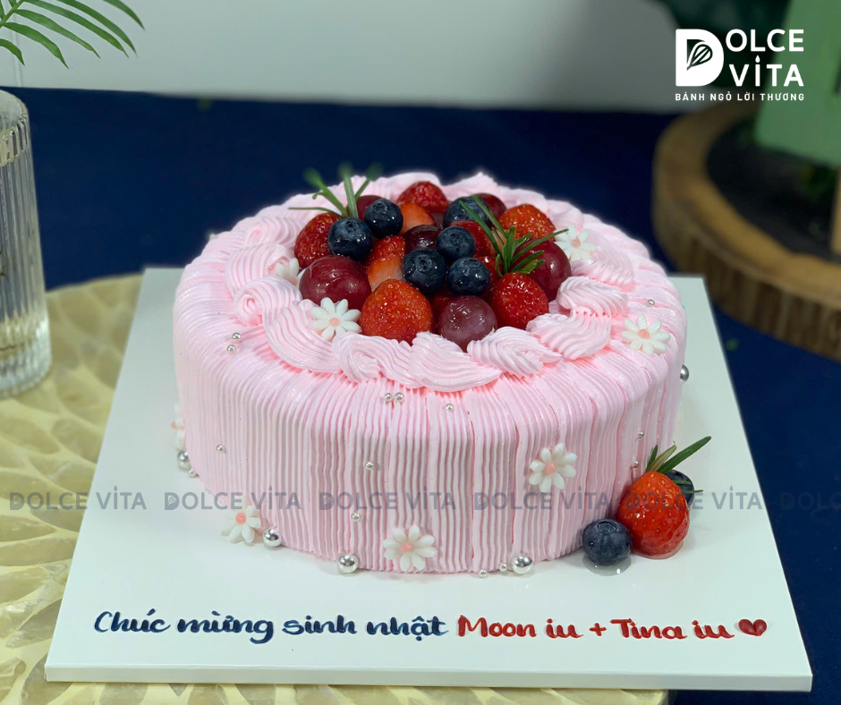 [3059] (100) Bánh kem trang trí trái cây rực rỡ