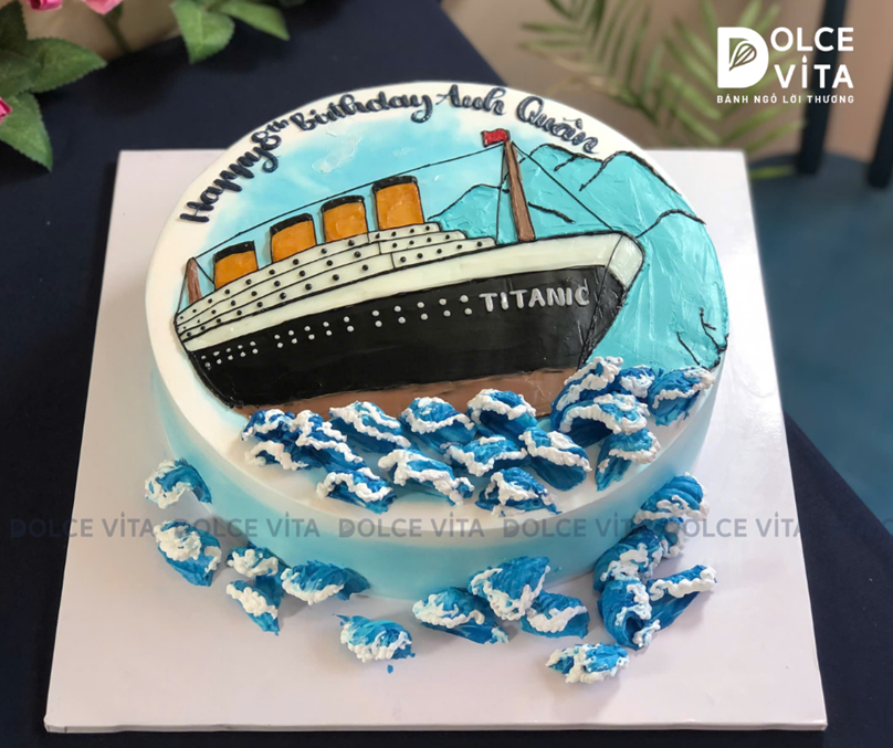 [2000] (100) Bánh kem chủ đề Đại dương - Tàu Titanic