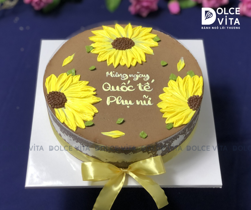 [2122] (50) Bánh kem hoa hướng dương cho dịp chúc mừng ngày, tri ân