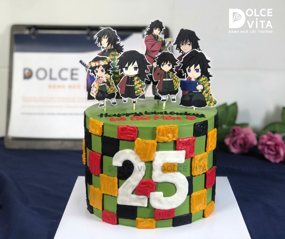 [1952] (200) Bánh kem chủ đề "Demon Slayer" (thanh gươm diệt quỷ) – Mẫu Bánh Dành Cho Fan Anime