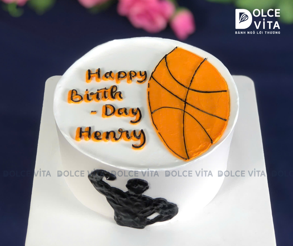 [1977] (70) Bánh Kem Vẽ hình chủ đề bóng rổ và gym