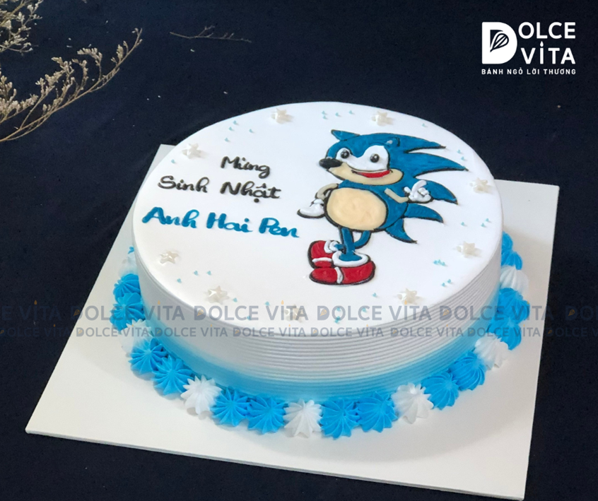 [961] (70) Bánh vẽ Nhím tốc độ Sonic dành cho bé trai