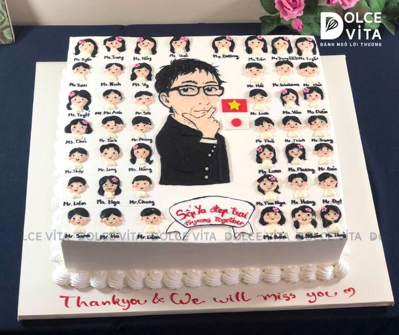 [2861] (1000) Bánh kem vẽ hình tập thể dành cho nhiều dịp