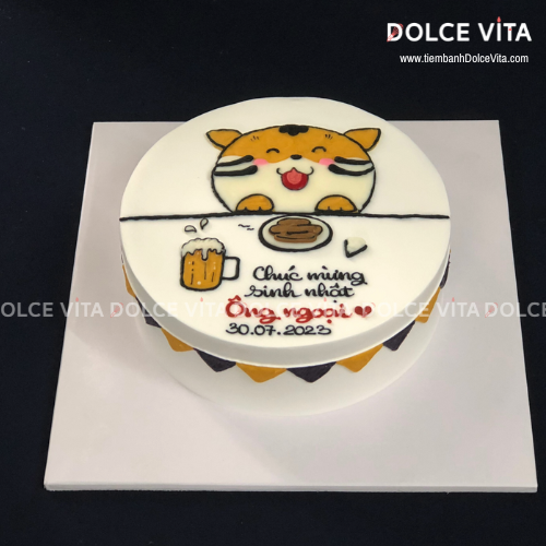 540 (60) Bánh sinh nhật con giáp và ly bia