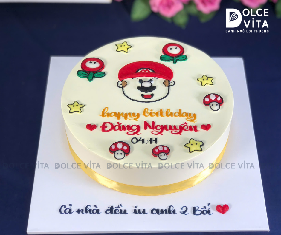 [0401] (60) Bánh sinh nhật vẽ Mario siêu xinh cho bé