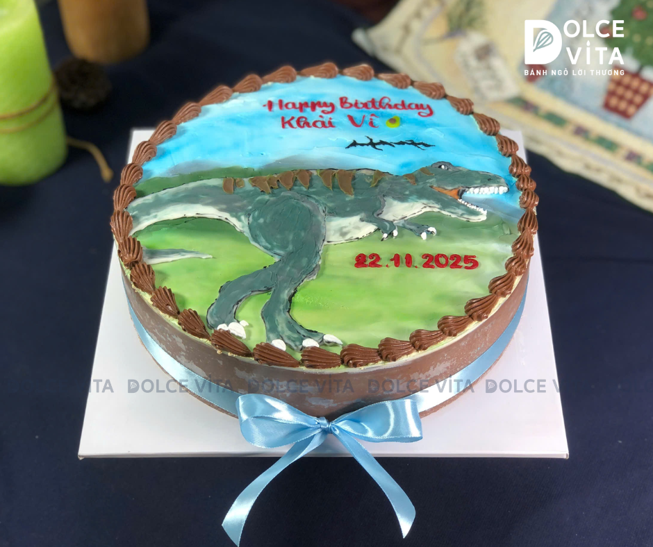 [2089] (100) Bánh kem khủng long bạo chúa T- rex