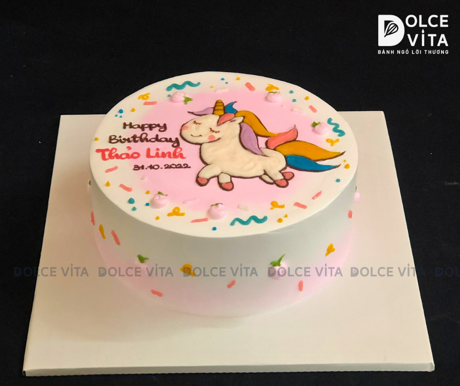 340 (70) Bánh vẽ hình Ngựa Pony (Unicorn) đáng yêu