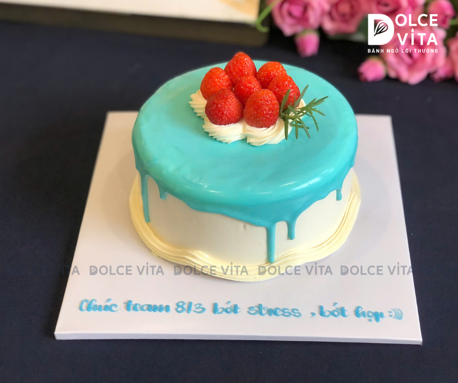 [2955] (70-90-130) Bánh kem tone xanh dương phong cách Hàn Quốc